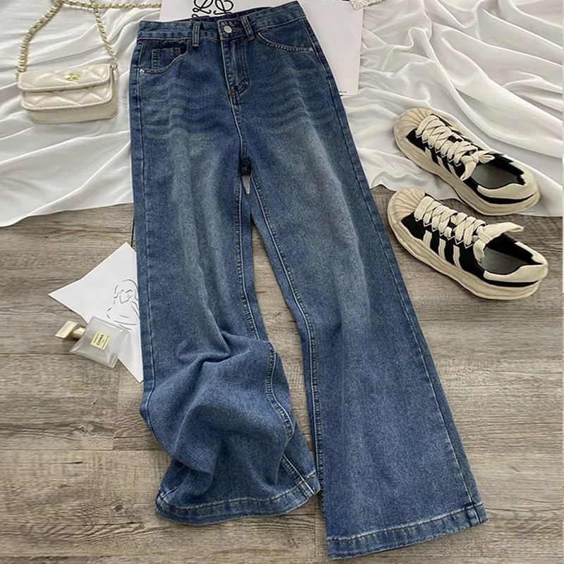  Elastic Waist Baggy Pants Wide Leg Jeans