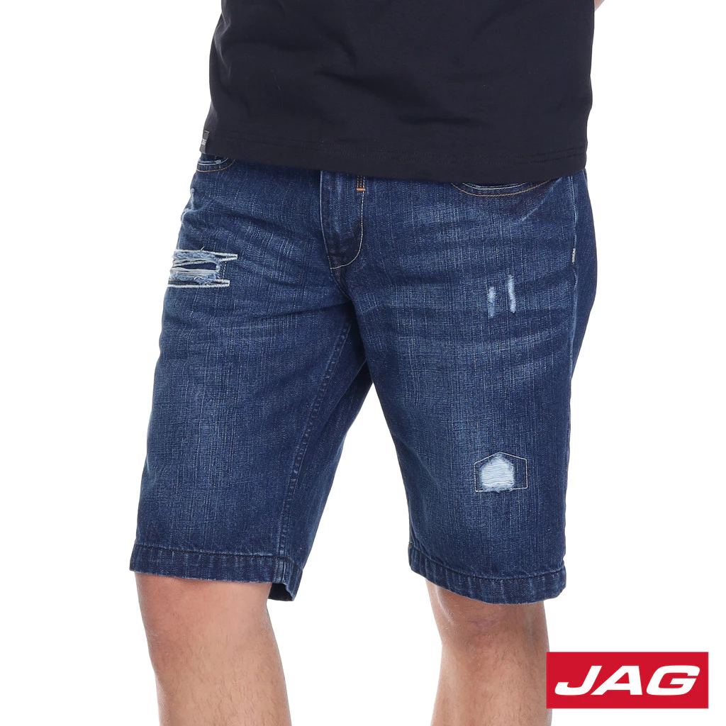 Black Men's Distressed Denim Shorts 